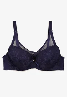 Granatowy Biustonosz Full Cup z Koronką i Cyrkoniami Filipena - Biustonosze - miniaturka - grafika 1