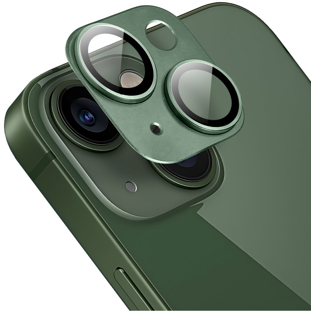 Metalowa osłona na cały aparat do iPhone 13 Mini, zielona