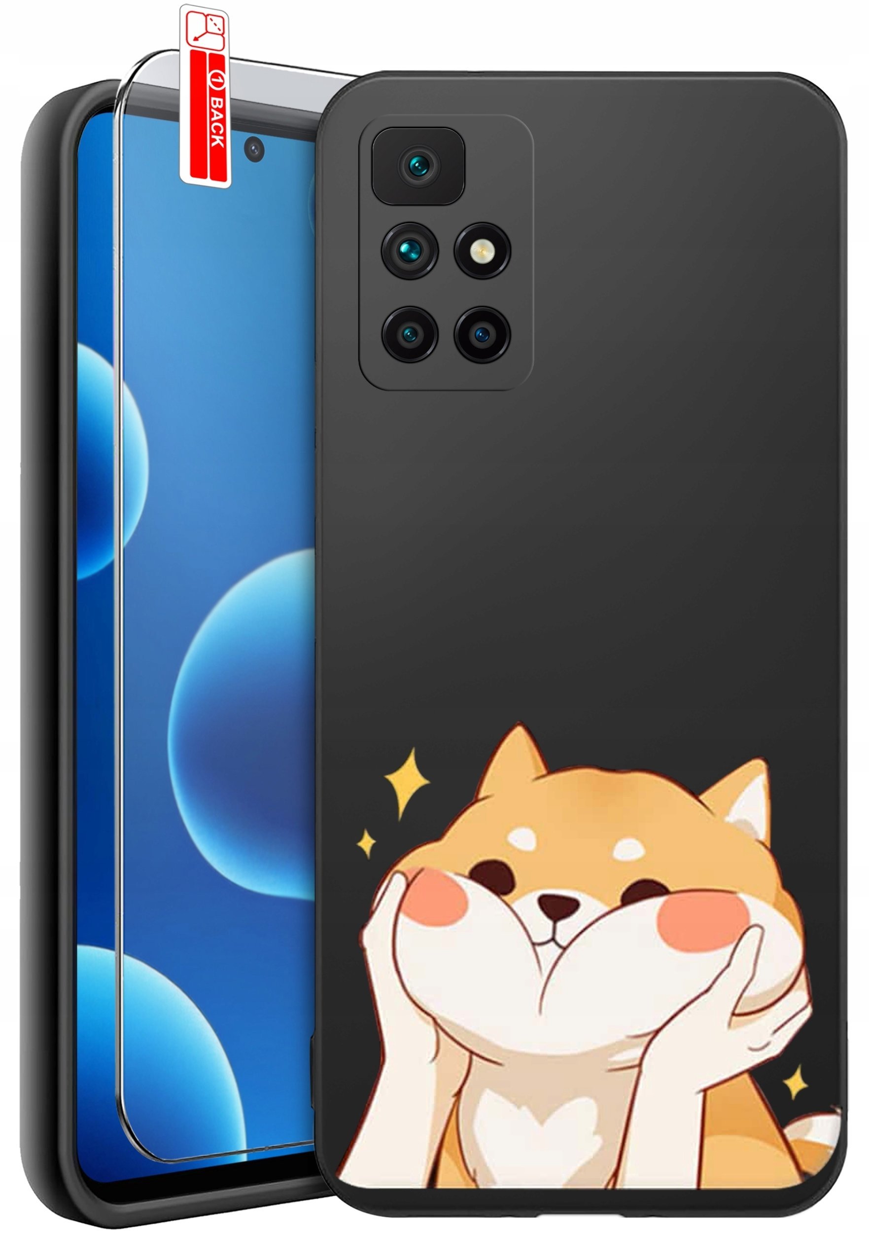 krainaGSM Etui Do Xiaomi Redmi 10 Wzory Silikonowe Matt Case + Szkło 9H