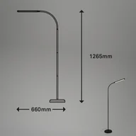 Lampy stojące - Briloner Lampa stojąca LED Pivaz regulowana czarna - miniaturka - grafika 1