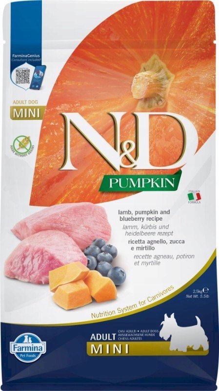 Farmina N&D Grain Free Pumpkin Lamb&Blueberry Adult Mini 2,5 kg