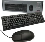 Zestawy myszka + klawiatura - Klawiatura + mysz . FOREV KLAWIATURA PRZEWODOWA + MYSZ ZESTAW CZARNA FV-68 35355 - miniaturka - grafika 1