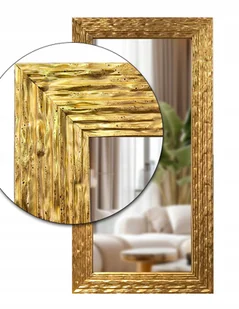 Duże Lustro w bogatej stylowej ZŁOTEJ grubej 9cm ramie z drewna 140x60 z13 - Lustra Duże Lustro w bogatej stylowej ZŁOTEJ grubej 9cm ramie z drewna 140x60 z13 - Lustra - miniaturka - grafika 1