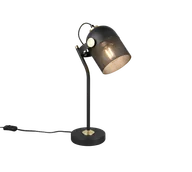 Lampy stojące - Trio MIXA 548200132 lampa biurkowa czarna z dodatkiem złota regulowana E27 - miniaturka - grafika 1