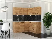 Meble kuchenne - Meble Kuchenne Drewniane Narożne Danka Nowoczesna Modułowa Dąb Wotan - miniaturka - grafika 1