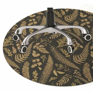 Mata na podłogę pod krzesło Złote paprocie fi100 cm - Podnóżki, podpórki, podkładki - miniaturka - grafika 1