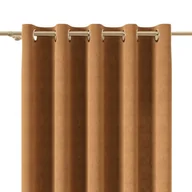 Zasłony - Zasłona welurowa gotowa na przelotkach, rozmiar 140x250 cm, kolor brązowy - miniaturka - grafika 1