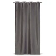 Zasłony - Zasłona na przelotkach 140 x 240 cm jednokolorowa ciemnoszara - miniaturka - grafika 1