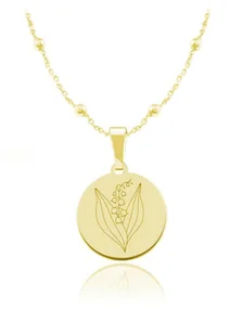 Kwiaty Polskie - Naszyjnik z Konwalią - Grawer - kulki - 24k złocenie - Naszyjniki Kwiaty Polskie - Naszyjnik z Konwalią - Grawer - kulki - 24k złocenie - Naszyjniki - miniaturka - grafika 1