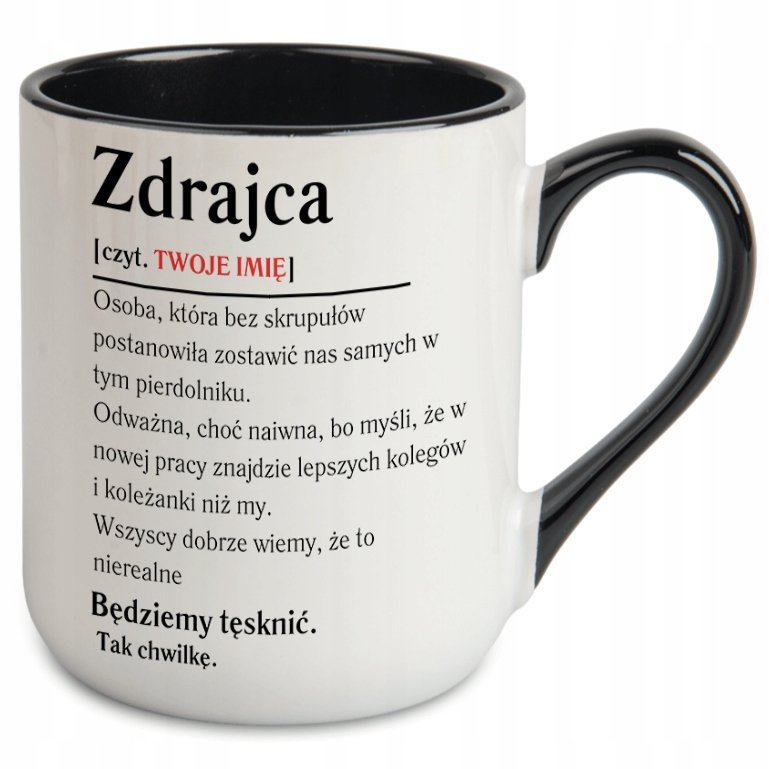 KUBEK ZDRAJCO ZDRAJCA POŻEGNANIE ODEJŚCIE Z PRACY KOLEŻANKI KOLEGI Z BIURA