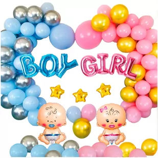 ZESTAW BALONÓW BABY SHOWER BOY GIRL GENDER REVEAL - Baby shower i roczek - miniaturka - grafika 1