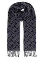 Apaszki i szaliki męskie - Tommy Hilfiger Męski wełniany szalik Mężczyźni Wełna czarny wzorzysty, ONE SIZE - miniaturka - grafika 1