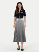 Sukienki - KARL LAGERFELD Sukienka dzianinowa A1W13026 Czarny Regular Fit - miniaturka - grafika 1