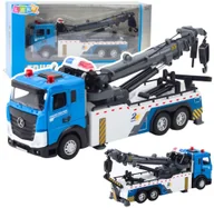 Samochody i pojazdy dla dzieci - Pojazd Ciężarówka Z Wysięgnikiem Holownik Metalowa Kabina Światła Dźwięki - miniaturka - grafika 1