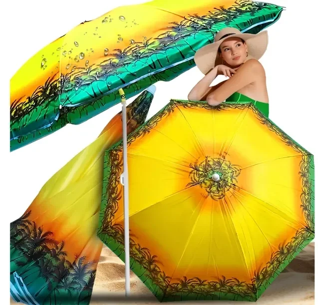 Parasol Na Plażę Duży Plażowy Ogrodowy Do Ogrodu 180cm Składany Biwakowy