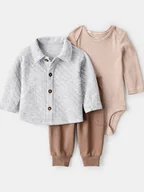 Body dla niemowląt - carter's 3-częściowy zestaw w kolorze jasnobrązowo-szarym - miniaturka - grafika 1