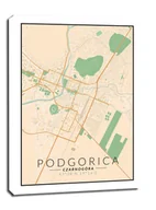 Obrazy i zdjęcia na płótnie - Podgorica mapa kolorowa - obraz na płótnie Wymiar do wyboru: 60x80 cm - miniaturka - grafika 1