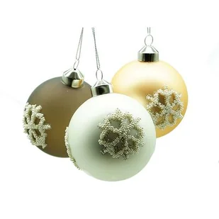 Bombka szklana śnieżynki mix kolorów 8 cm - Bombki - miniaturka - grafika 1