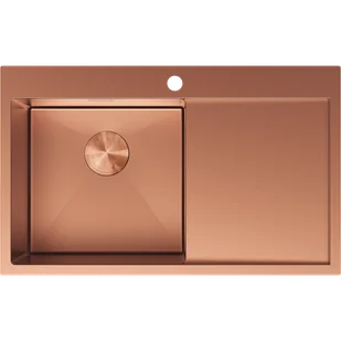 Mexen Exar zlewozmywak stalowy 1-komorowy z ociekaczem lewy 780 x 480 mm, miedź - 6433781010L-65 - Zlewozmywaki - miniaturka - grafika 1
