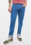 Spodnie męskie - Mustang Oregon Tapered Męskie Spodnie Jeansowe Jeansy Denim Blue 1013680 5000 413-W34 L32 - miniaturka - grafika 1