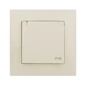 Wyłączniki światła i elektryczne - LEDart ELEKTRO - PLAST pojedyncze z klapką 2P + Z CARLA kremowy ELEKTRO - PLAST - miniaturka - grafika 1