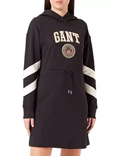 GANT Damska D1. Crest Shield Hoodie Dress sukienka, Ebony Black, L - Sukienki - miniaturka - grafika 1