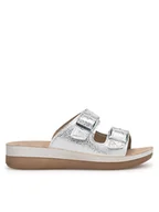 Klapki i japonki damskie - Inblu Klapki FT020400 Srebrny - miniaturka - grafika 1