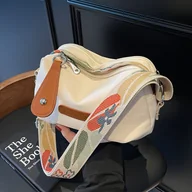 Torebki damskie - TEMU Stylowa, Trwała Nylonowa Torba Damska na Ramię z Regulowanym Paskiem, Wielokomorową i Kieszeniami na Zamek – Lekki Design do Pracy, Zakupów, - miniaturka - grafika 1