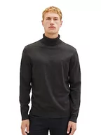 Swetry męskie - TOM TAILOR sweter męski, 10617 - Black Grey Melange, S - miniaturka - grafika 1