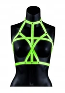 Komplety bielizny - Bra Harness - Glow in the Dark - Neon Green/Black - L/XL (D) - miniaturka - grafika 1