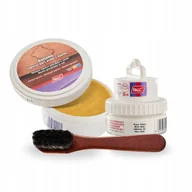 Środki do obuwia i ubrań - Tłuszcz do Butów Skórzanych ze Szczotką i Pasta Biała Palc Zestaw 3w1 - miniaturka - grafika 1