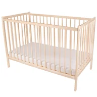 Łóżeczka i kojce - Zestaw łóżeczko dziecięce naturalne sosna + Materac Kokos Pianka Kokos - miniaturka - grafika 1