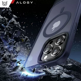 Etui do iPhone 15 Pro MagSafe Matt Case Cover matowe obudowa Alogy Ring pancerne na telefon Granatowe - Etui i futerały do telefonów - miniaturka - grafika 4