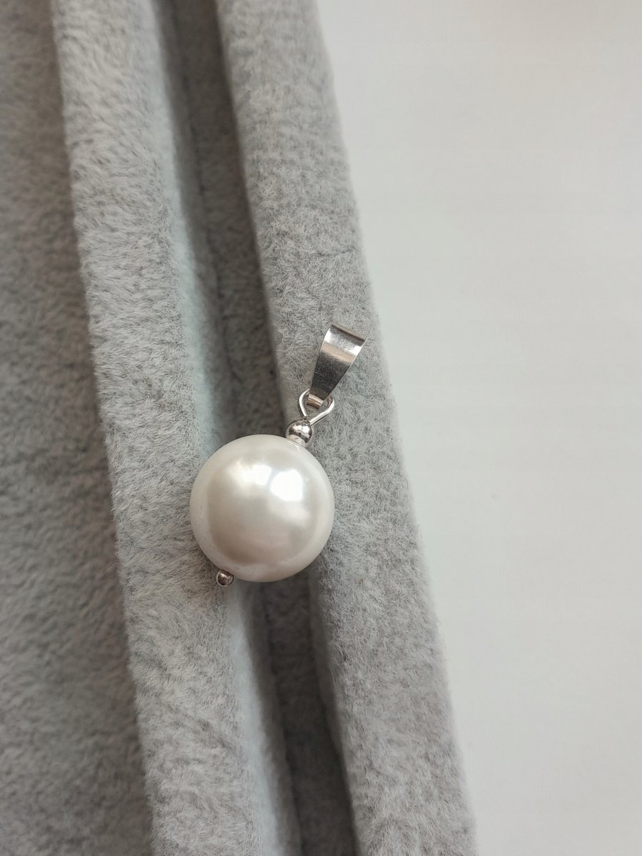 Zawieszka Wisiorek Perła Majorka Kulka Srebro 925