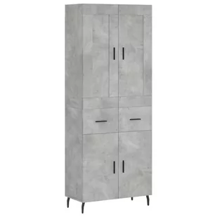 Witrynka, szarość betonu 69,5x34x180 cm materiał drewnopochodny Lumarko! - Witryny - miniaturka - grafika 3