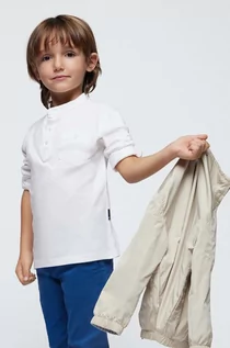 Bluzki dla chłopców - Mayoral longsleeve dziecięcy kolor biały gładki - grafika 1
