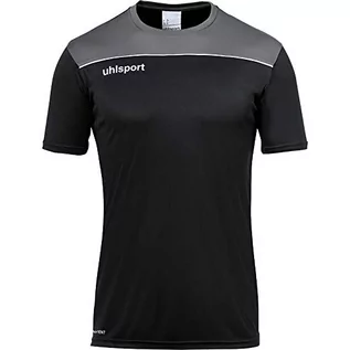 Koszulki sportowe męskie - uhlsport Offense 23 Poly koszulka piłkarska odzież treningowa, morska/bordowy/fluorescencyjny żółty, 128 - grafika 1