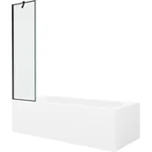 Wanny - Mexen Vega wanna prostokątna 150 x 70 cm z obudową i parawanem 1-skrzydłowym 50 cm, czarny wzór - miniaturka - grafika 1