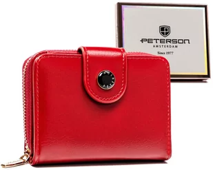 Elegancki portfel damski ze skóry ekologicznej z ochroną kart RFID Peterson, czerwony - Portfele - miniaturka - grafika 1