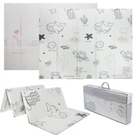 Maty edukacyjne - Dwustronna składana kolorowa edukacyjna piankowa mata dziecięca XXL 180x200 cm - słoniki - miniaturka - grafika 1