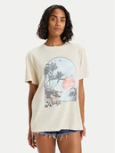 Koszulki i topy damskie - Roxy T-Shirt ERJZT06023 Beżowy Regular Fit - miniaturka - grafika 1
