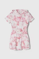 Sukienki i spódniczki dla dziewczynek - Guess sukienka bawełniana dziecięca kolor różowy mini rozkloszowana - miniaturka - grafika 1