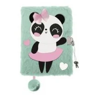 Szkolne artykuły papiernicze - St. Majewski Pamiętnik A5 Włochacz z kłódką 3D My Little Friend Panda Ballerina 96 kartek - miniaturka - grafika 1