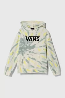 Bluzy dla dziewczynek - Vans bluza dziecięca SPIRAL TIE DYE HOODIE kolor zielony z kapturem wzorzysta - grafika 1