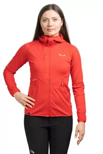 BLUZA AGNER HYBRID PL DST FZ HOODY WOMEN-FLAME MELANGE - Sport OUTLET - miniaturka - grafika 1
