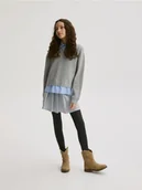 Swetry dla dziewczynek - Reserved - Sweter z imitacją koszuli - jasnoszary - miniaturka - grafika 1