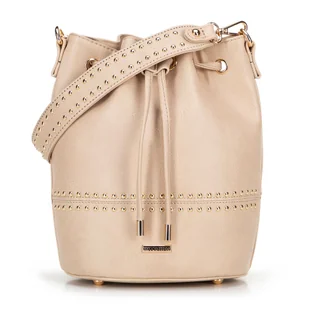 Damska torebka worek z troczkami beżowa - Torebki damskie Damska torebka worek z troczkami beżowa - Torebki damskie - miniaturka - grafika 1