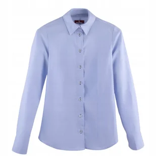 Koszula damska długi rękaw niebieska elegancka klasyczna bawełna 44C - Koszule damskie Koszula damska długi rękaw niebieska elegancka klasyczna bawełna 44C - Koszule damskie - miniaturka - grafika 1