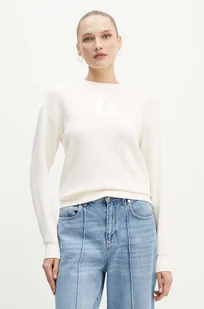 Armani Exchange bluza damska kolor beżowy z nadrukiem 6DYM68 YJEGZ - Bluzy damskie - miniaturka - grafika 1