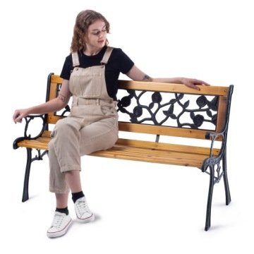 Kadax Ławka Ogrodowa Parkowa Drewniana 127cm